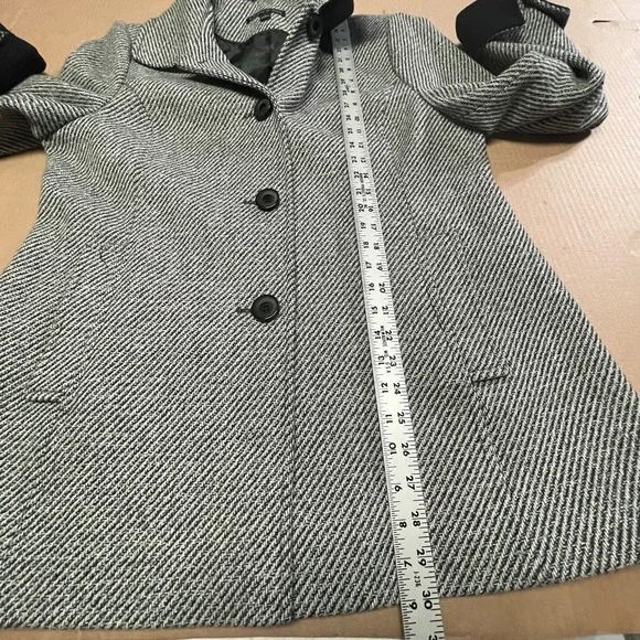 Vintage Preston & York Women's Size Large Plaid‎ Wool Blend Tweed Coat - Picture 11 of 16